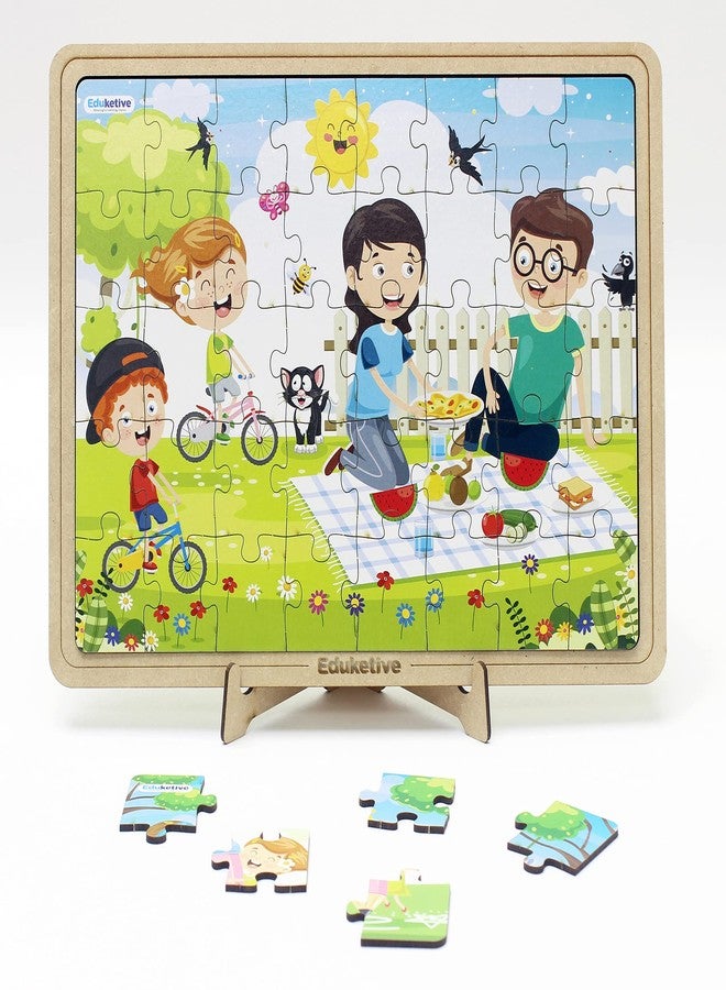 Eduketive مجموعة ألغاز الصور المقطوعة Educetive PuzzleDecor Family TIME، 6 قطع، 40 قطعة، هدية مثالية لأعياد الميلاد - Image 4